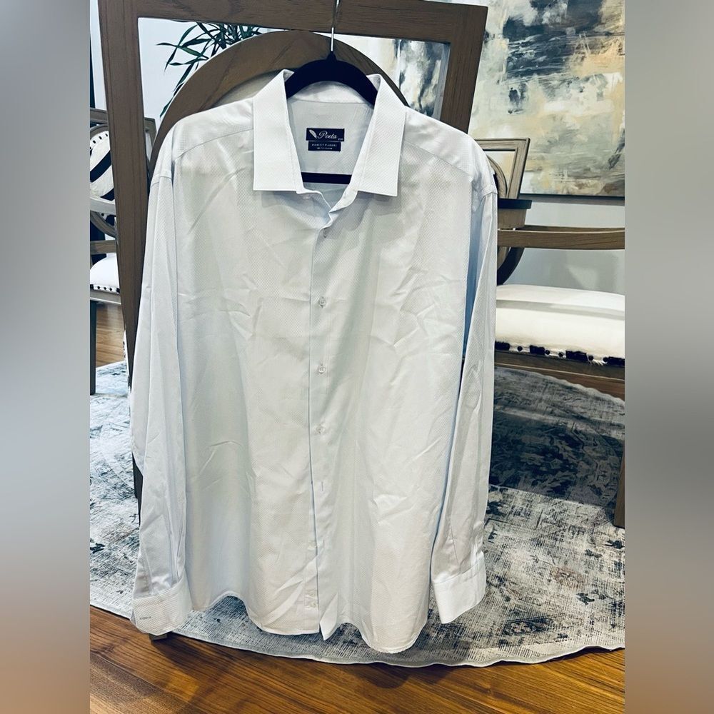 Poeta Men's pale blue Dress Shirt size XXL